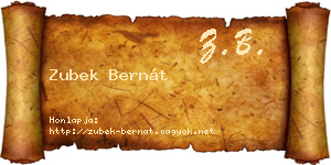 Zubek Bernát névjegykártya